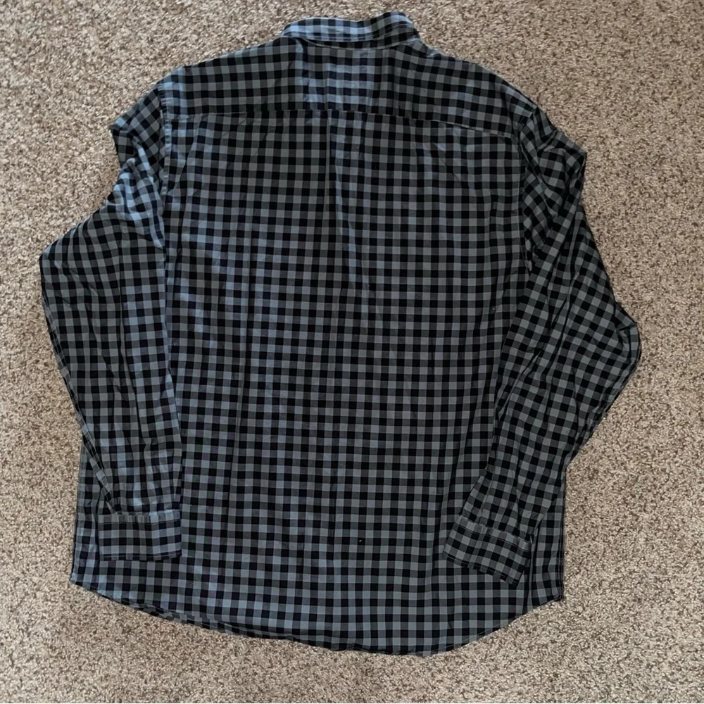 Lacoste Shirt Mens 46 Gray Check Modern Fit Long Sleeve Button Down Gray Black - Picture 2 of 9